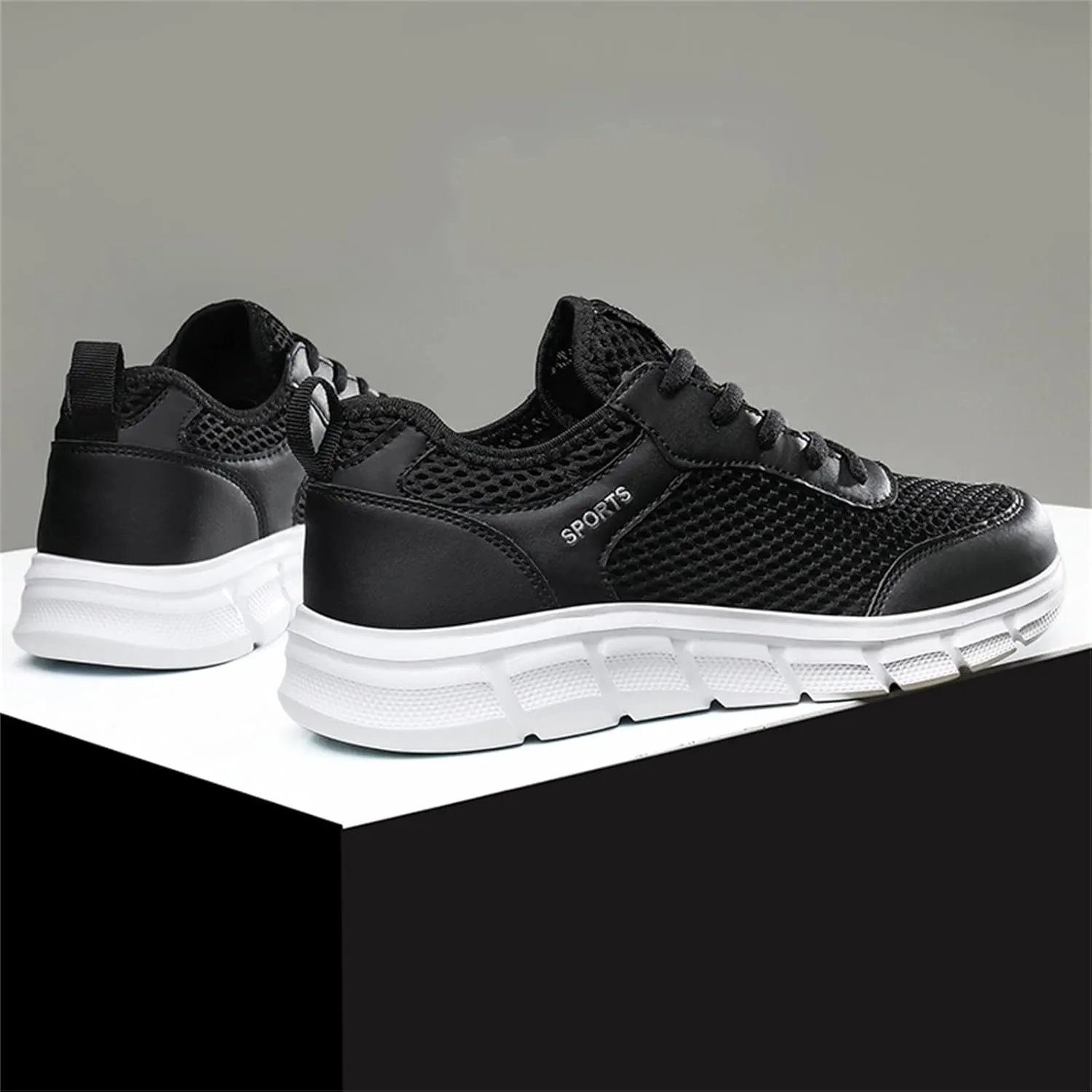 Fashion Summer Men Breathable Mesh Flat Elastic Casual Shoes Mens Sneaker Shoes