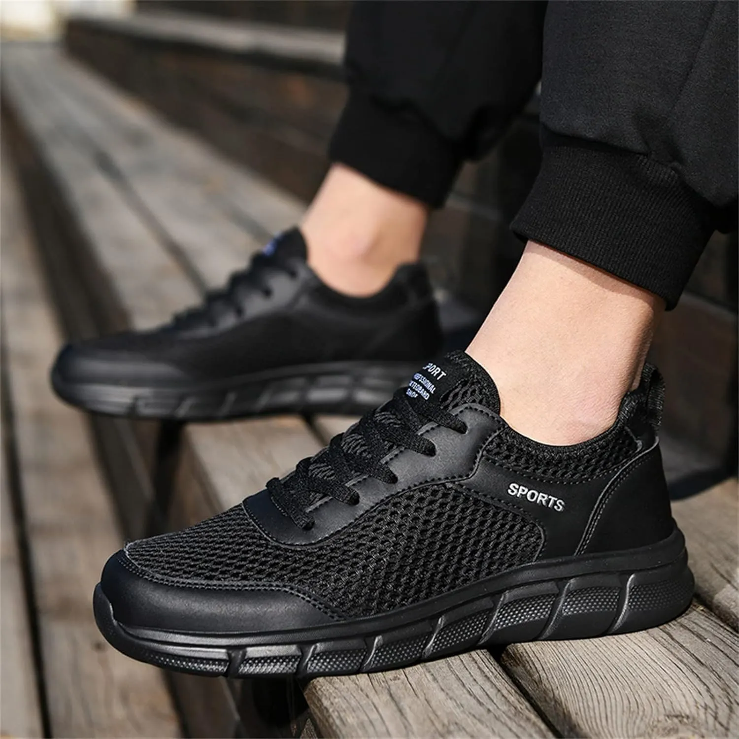 Fashion Summer Men Breathable Mesh Flat Elastic Casual Shoes Mens Sneaker