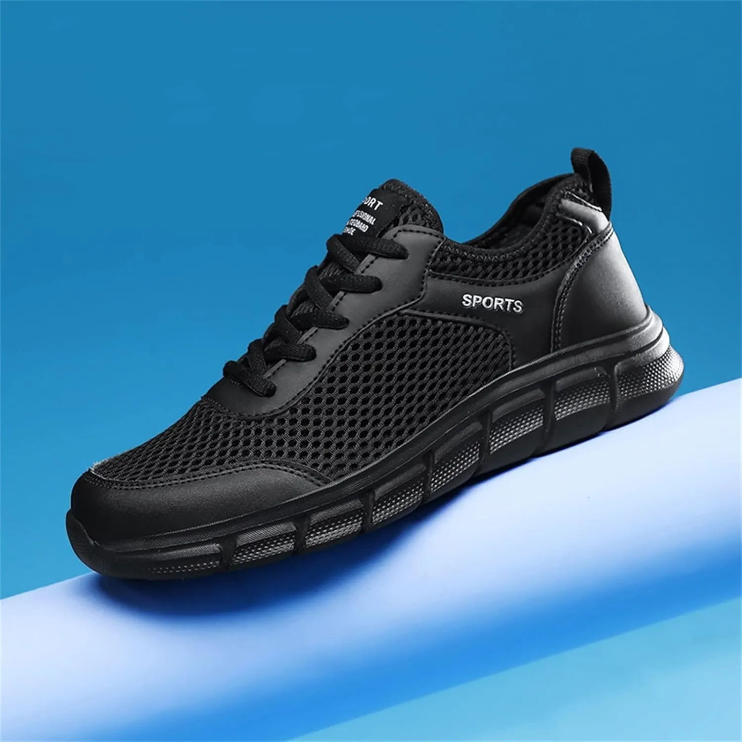 Fashion Summer Men Breathable Mesh Flat Elastic Casual Shoes Mens Sneaker