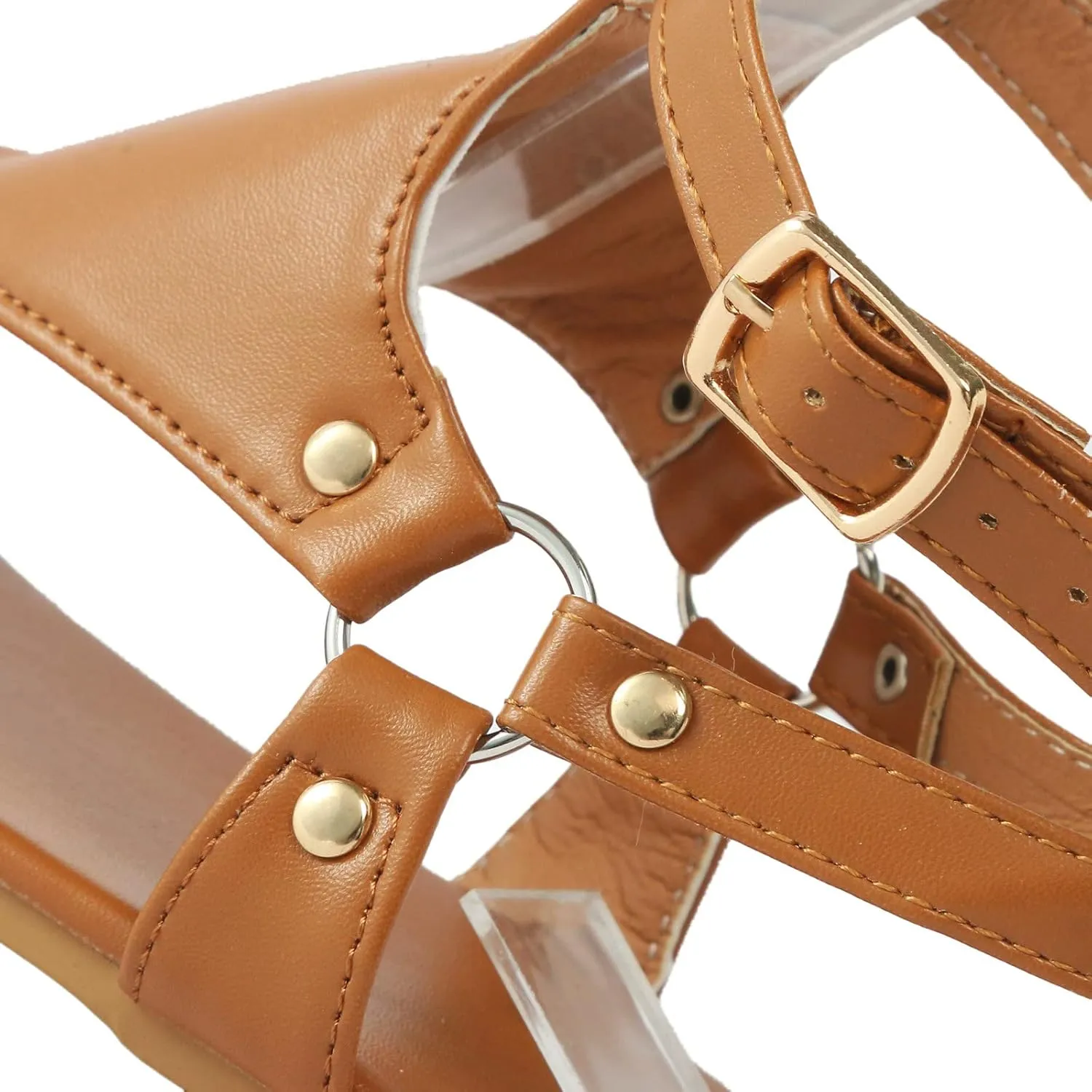 Flat Sandals for Women Dressy T-Strap Thong Flat Leather Strappy Sandal Summer Comfortable Ankle Strap Womens Open Toe Casual Sandal