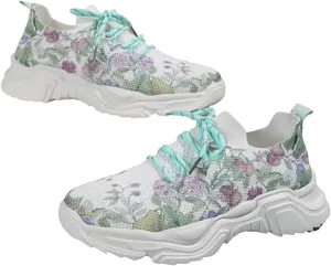 Floral Print Lace-Up Breathable Orthopedic Sneakers, Women's Mesh Breathable Sneakers,Orthopedic Sneakers for Women