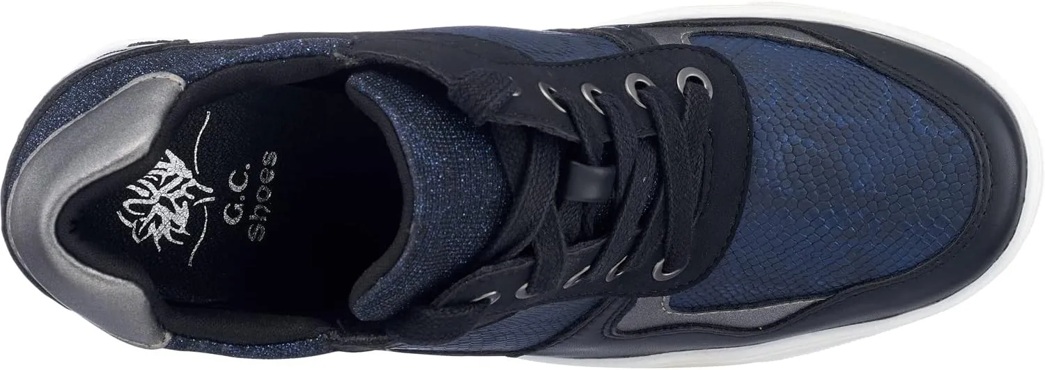 GC Shoes Low Top Fashion Wedge Sneakers for Women, Hidden Heel Sneaker Boots, Sporty Platform Bootie