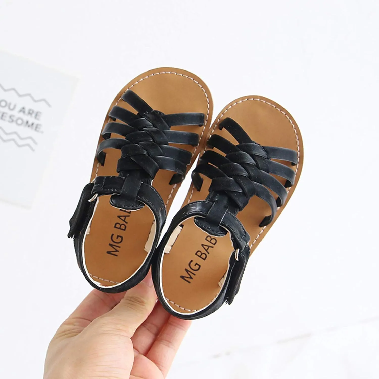 Girl Cute Wrap Toe Sandals Toddler Soft Flat Beach Sandal Kids Lightweight Outdoor Indoor Holiday Play Footwear