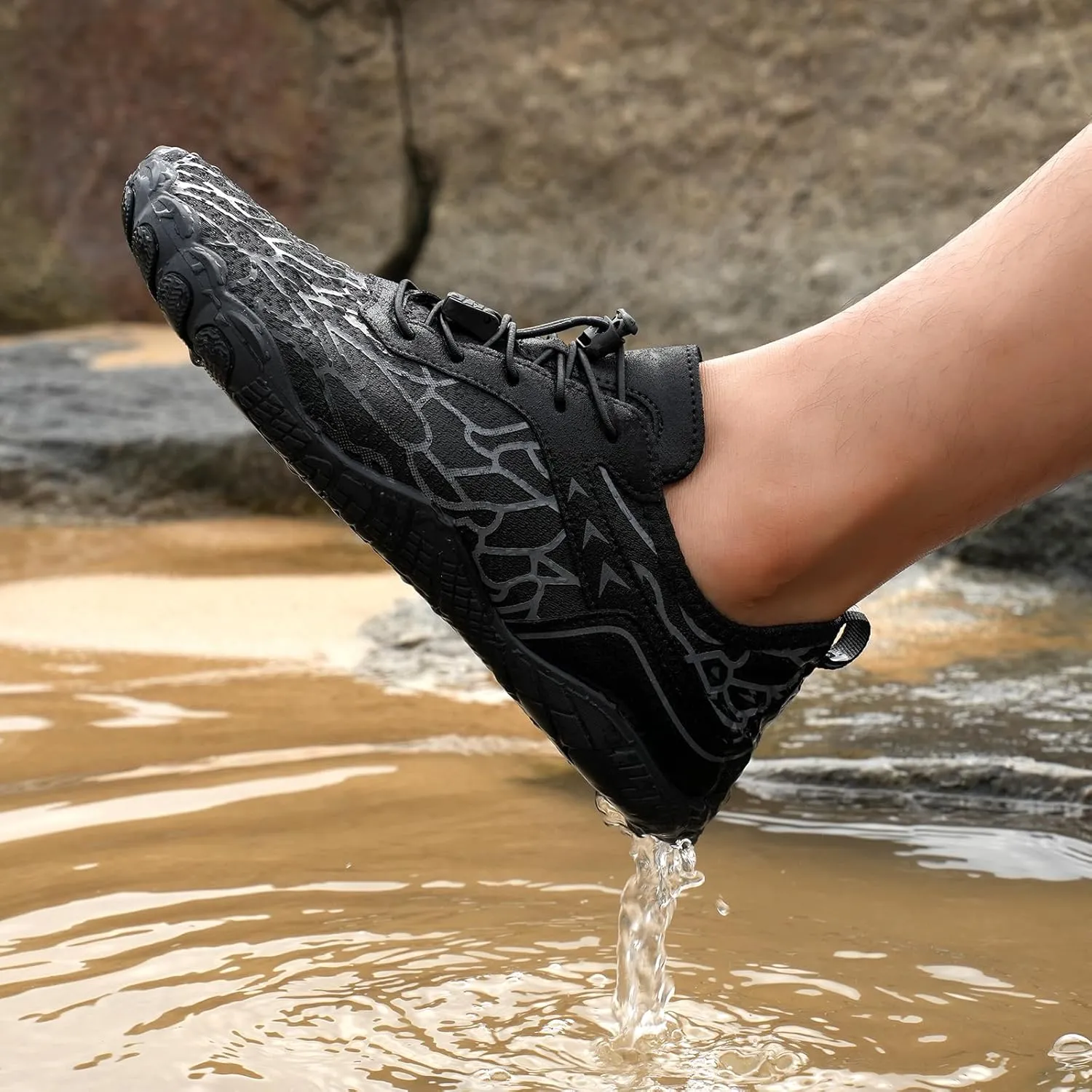 Hike Barefoot Shoes Womens Mens Anti-Slip Hiking Footwear Unisex Athletic Wide Toe Footwear Outdoor Beach Pool Aqua Swim Casual Hiking Shoes Train Healthy Running Sneaker