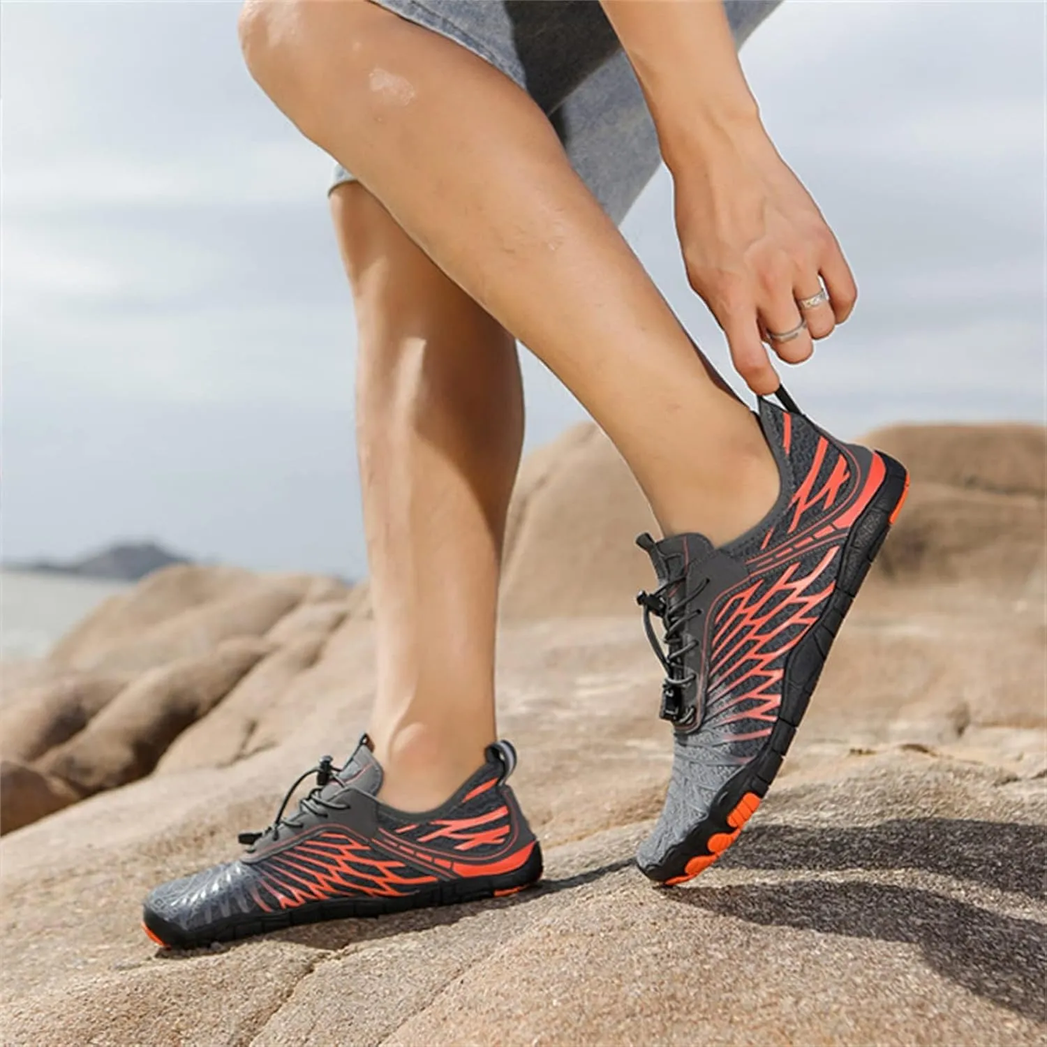 Hiking Barefoot Shoes for Women Men Pro-Healthy&Non-Slip Water Shoe Quick Drying Breathable Hike Walking Shoes Waterproof Trail Running Water Shoe Wide Toe Box Footwear Beach Sneakers Unisex