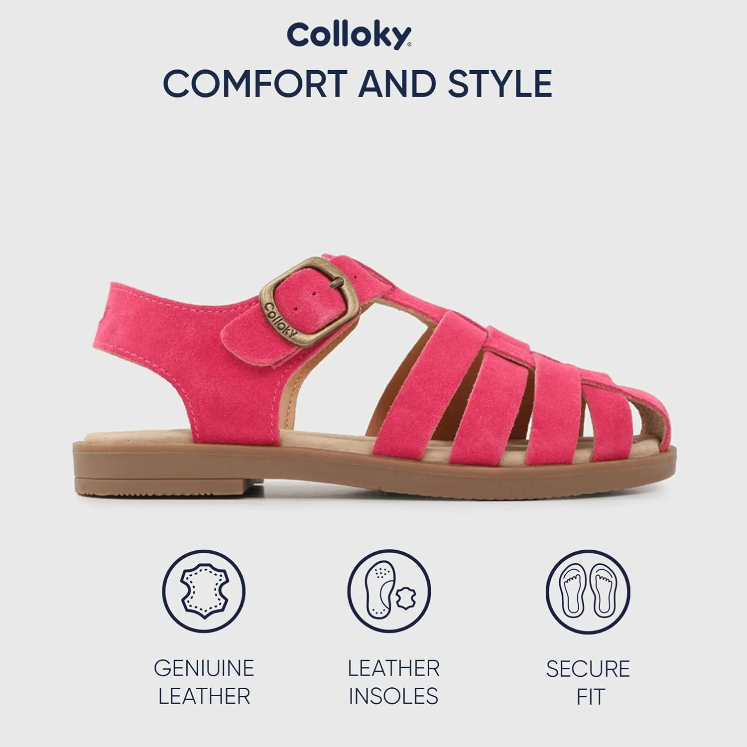 Kid Girls Fisherman Buckle Sandals - Comfortable Summer Sandals with Closed Toe & Adjustable Strap for Daily Wear & Outdoor Play