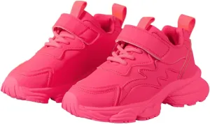 Kids Athletic Sneakers, Pink, Hook and Loop Closure, Lightweight Running Shoes