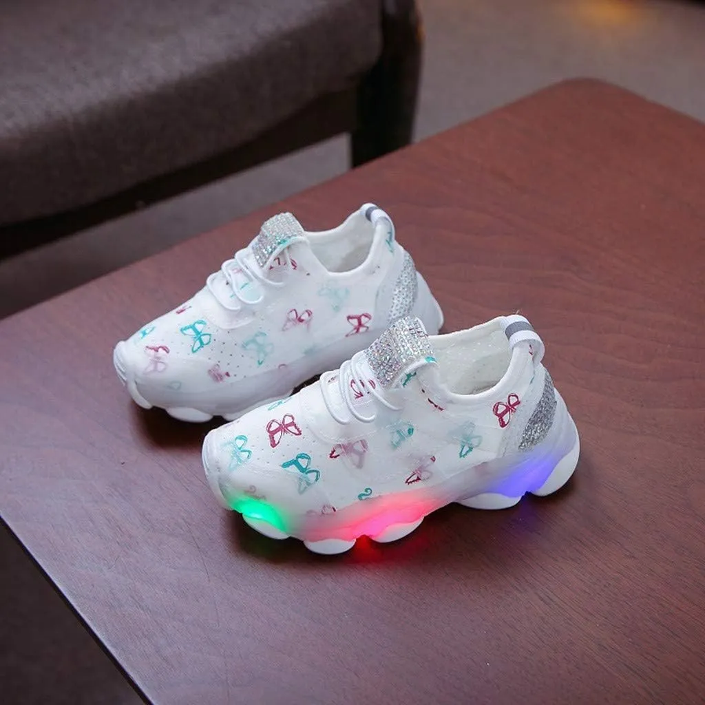 Kids LED Light Up Shoes Boys Girls Breathable Cute Fashion Flashing Sneaker Athletic Running First Walking Shoes 5 Wide Toddler Sandals