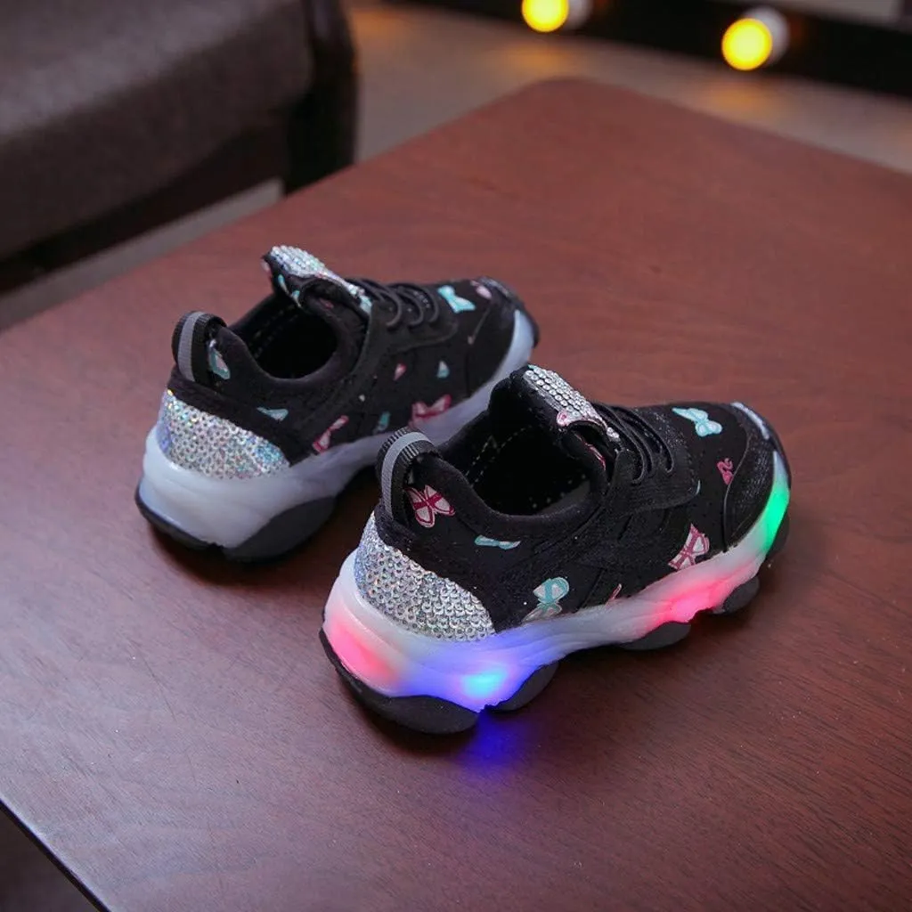 Kids LED Light Up Shoes Boys Girls Breathable Cute Fashion Flashing Sneaker Athletic Running First Walking Shoes 5 Wide Toddler Sandals