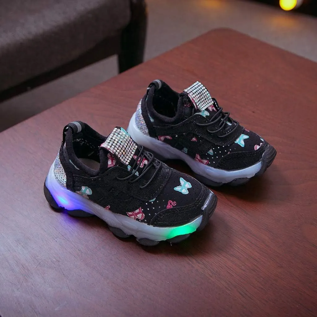 Kids LED Light Up Shoes Boys Girls Breathable Cute Fashion Flashing Sneaker Athletic Running First Walking Shoes 5 Wide Toddler Sandals