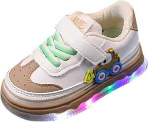 Kids Light Up Flashing Sneaker Athletic Running Shoes Lace-Up Slip-on Sneakers for Boy Girl Outdoor Girl Shoes Size 12