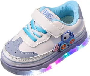 Kids Light Up Flashing Sneaker Athletic Running Shoes Lace-Up Slip-on Sneakers for Boy Girl Outdoor Girl Shoes Size 12