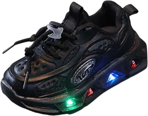 Kids Light-Up Flashing Sneaker Athletic Running Shoes with Strap, Fashionable and Fun for Boys Girls Shoe Toddler Girl