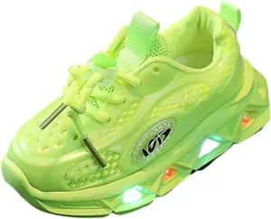 Kids Light-Up Flashing Sneaker Athletic Running Shoes with Strap, Fashionable and Fun for Boys Girls Shoe Toddler Girl