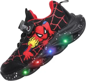 Kids Light Up Shoes Baby Toddler Boys Trainers Luminous Flashing Cartoon Athletic Running Sport Sneaker