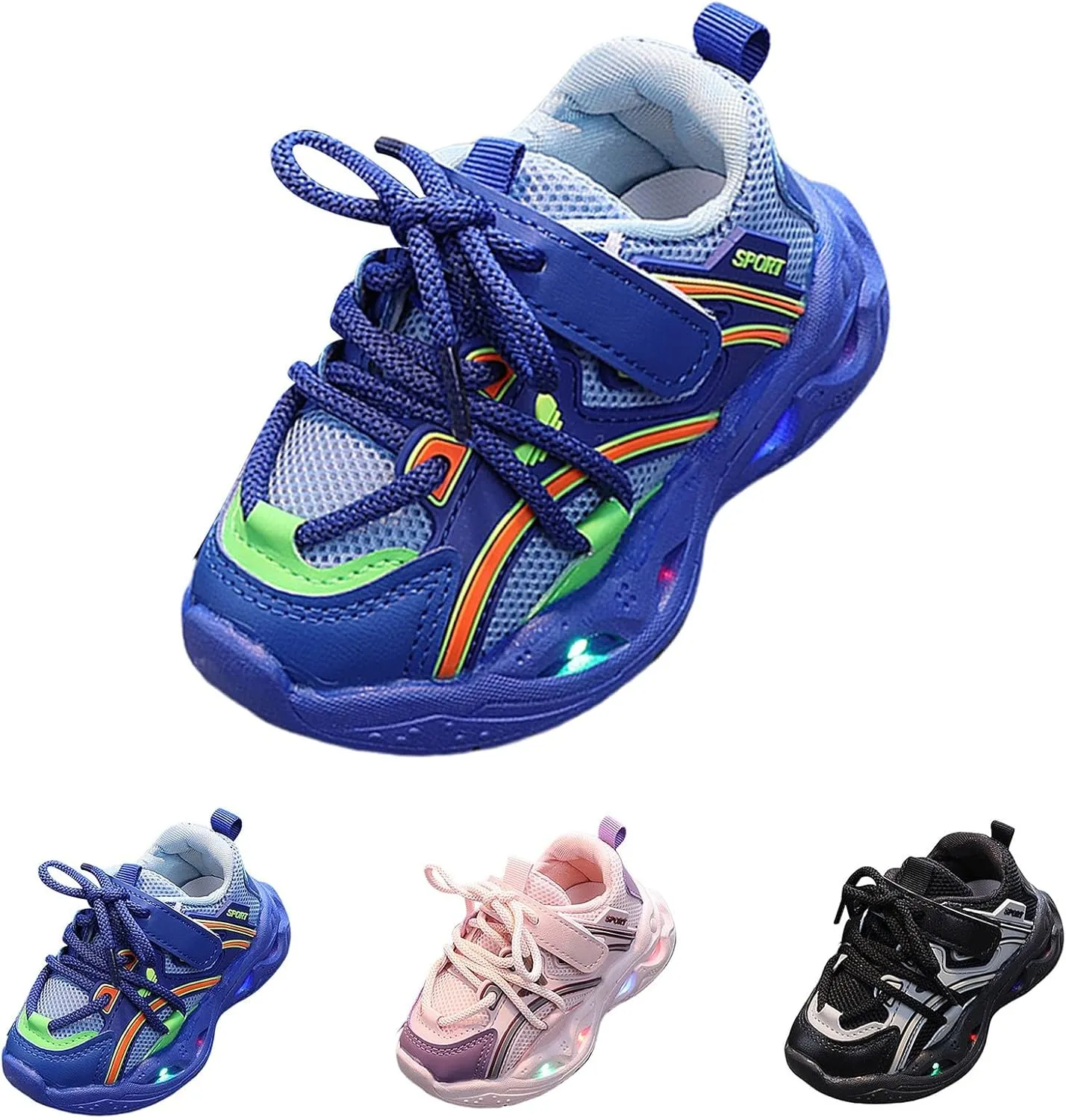 Kids Light Up Sneakers Toddler Boys Girls LED Lightweight Breathable Walking Shoes Children Luminous Flashing Shoes
