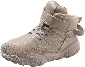 Kids Slip On Sneakers Cozy High Top Hiking Boots Lightweight Comfortable Shoes for Working Snow Boots for Teen Boys