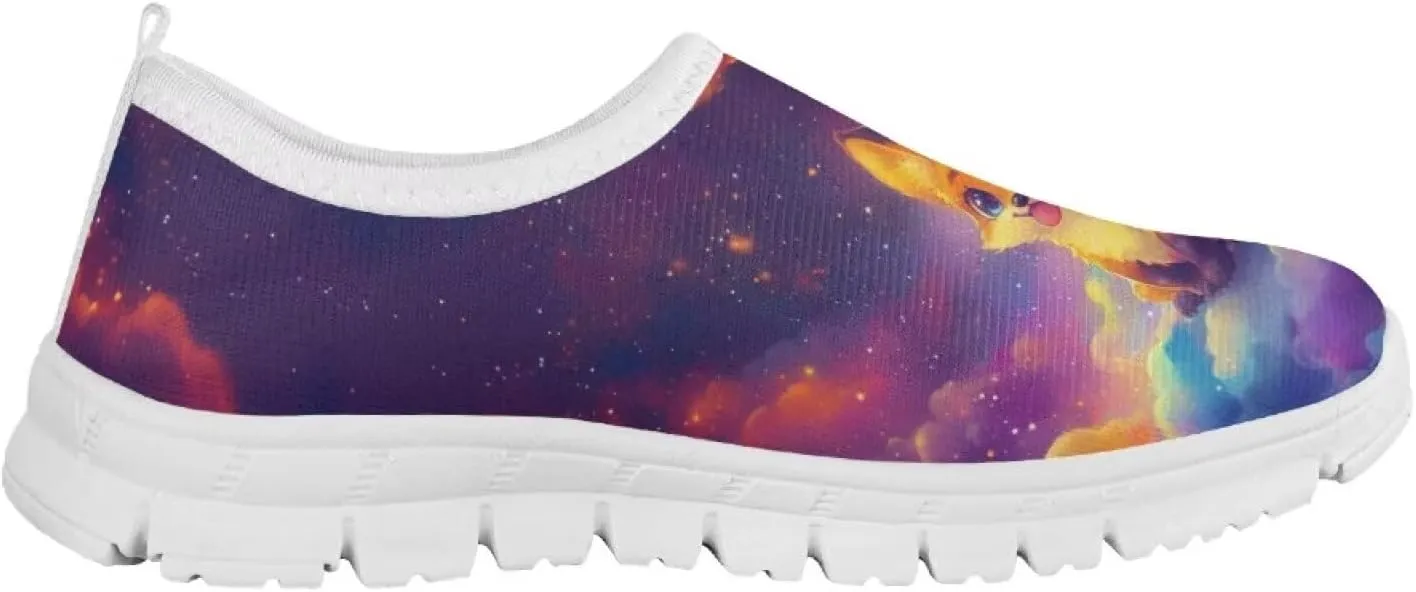 Kids Slip On Tennis Shoes Non Slip Girls Running Sports Shoes for Daily Wear