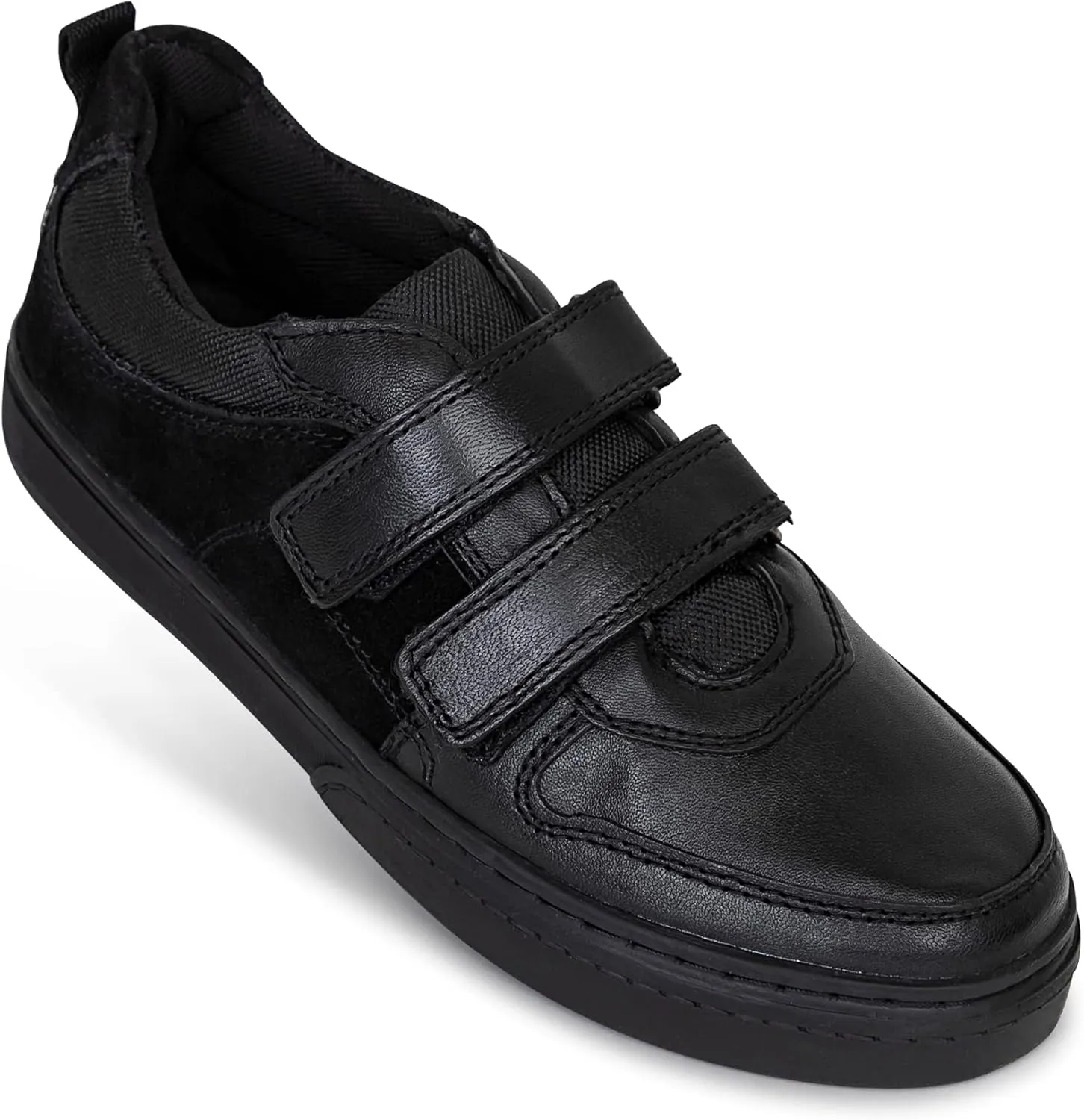 Kid's Velcro Leather Bootstrap Sneaker, Stylish Active Casual Shoe Ideal for School and Sports
