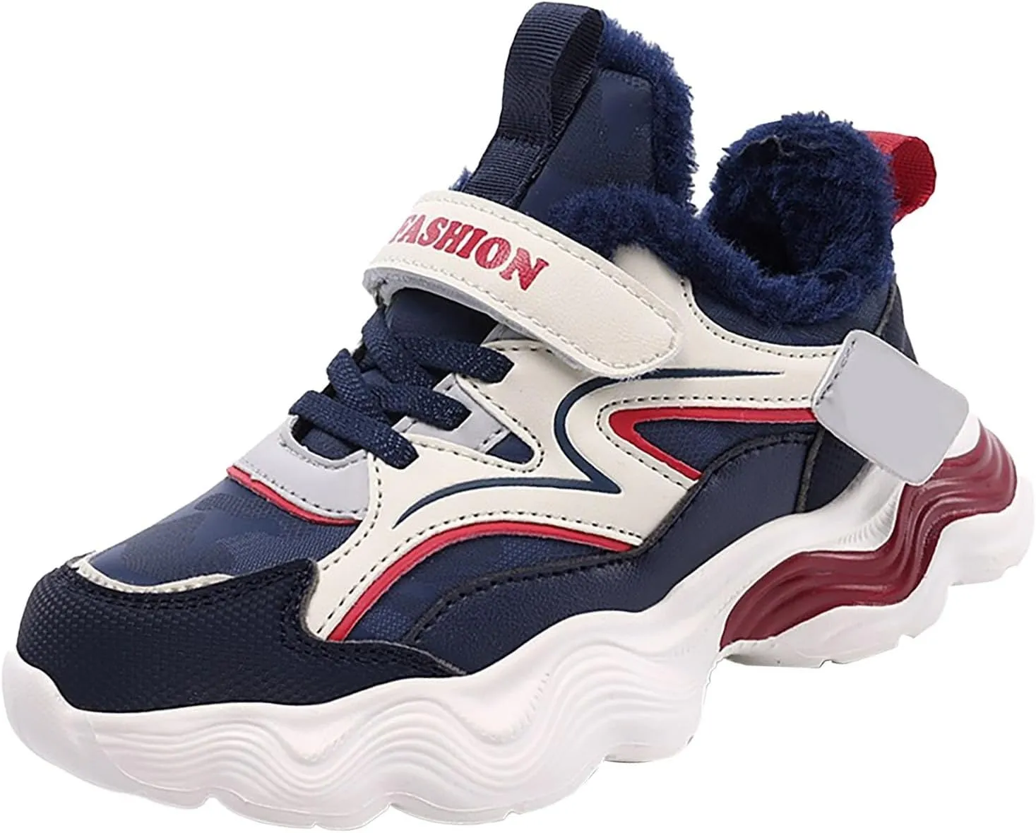 Kids Warm Slip On Athletic Sneakers, Comfortable Running Shoes for Boys Girls, Stylish Active Boys Basketball Shoes