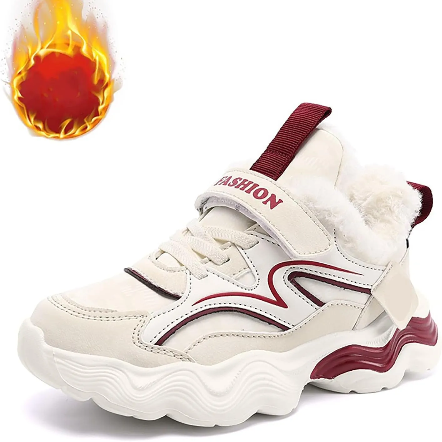 Kids Warm Slip On Athletic Sneakers, Comfortable Running Shoes for Boys Girls, Stylish Active Boys Basketball Shoes