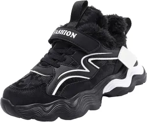 Kids Warm Slip On Athletic Sneakers, Comfortable Running Shoes for Boys Girls, Stylish Active Boys Basketball Shoes