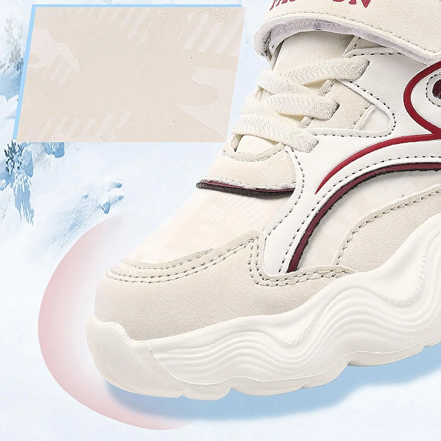 Kids Warm Slip On Athletic Sneakers, Comfortable Running Shoes for Boys Girls, Stylish Active Boys Basketball Shoes