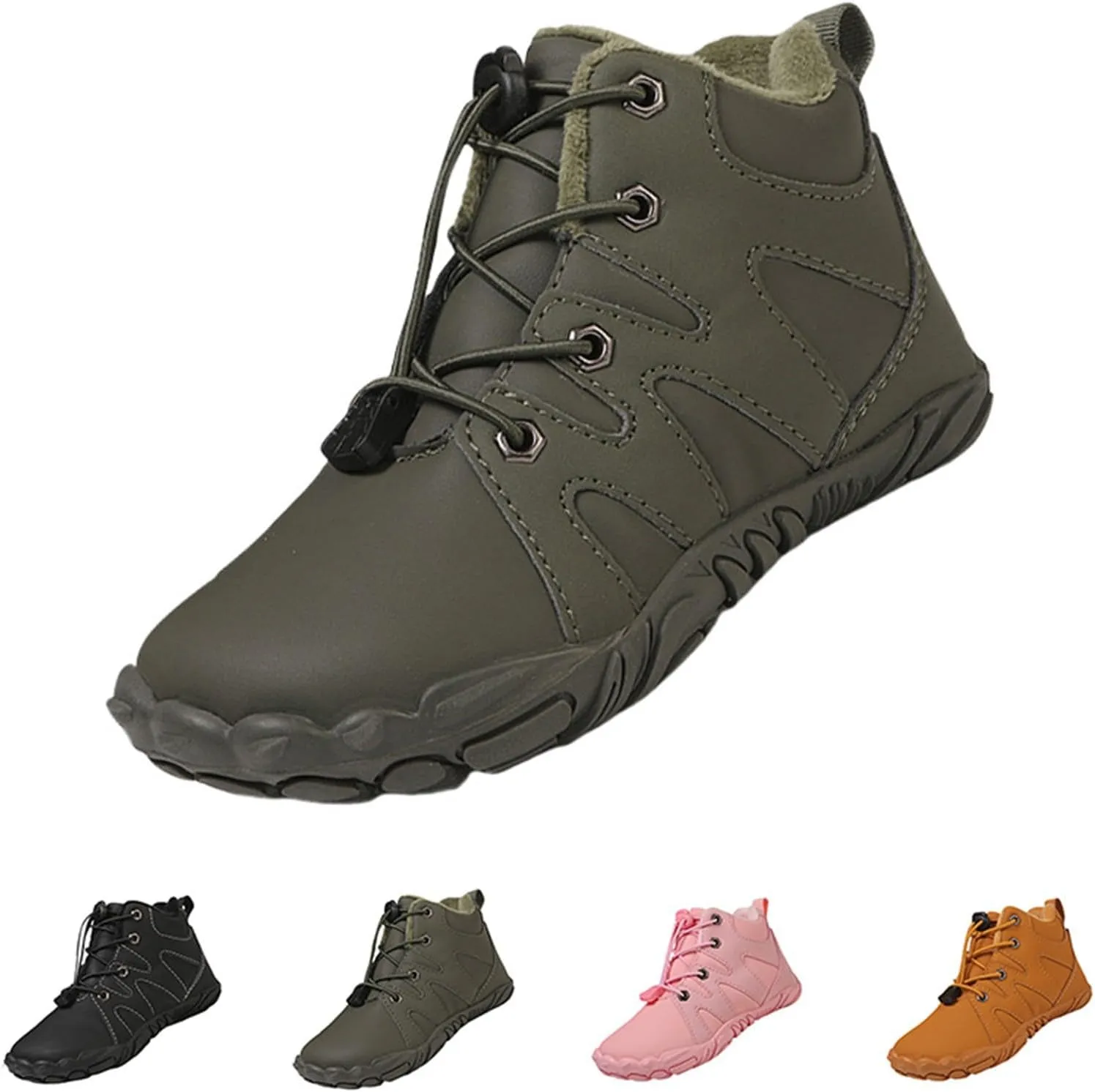 Kids Water Proof Barefoot Shoes for Boys Girls Fall Winter Warm 𝐐uick 𝗗ry Shoe Toddler Slip on Wide Toe Box Hiking