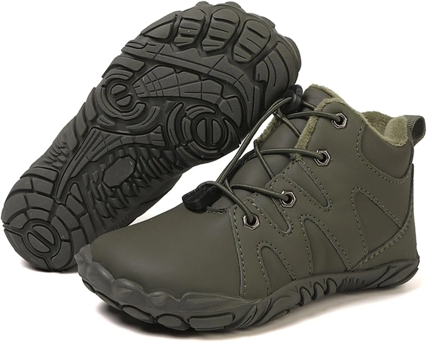 Kids Water Proof Barefoot Shoes for Boys Girls Fall Winter Warm 𝐐uick 𝗗ry Shoe Toddler Slip on Wide Toe Box Hiking