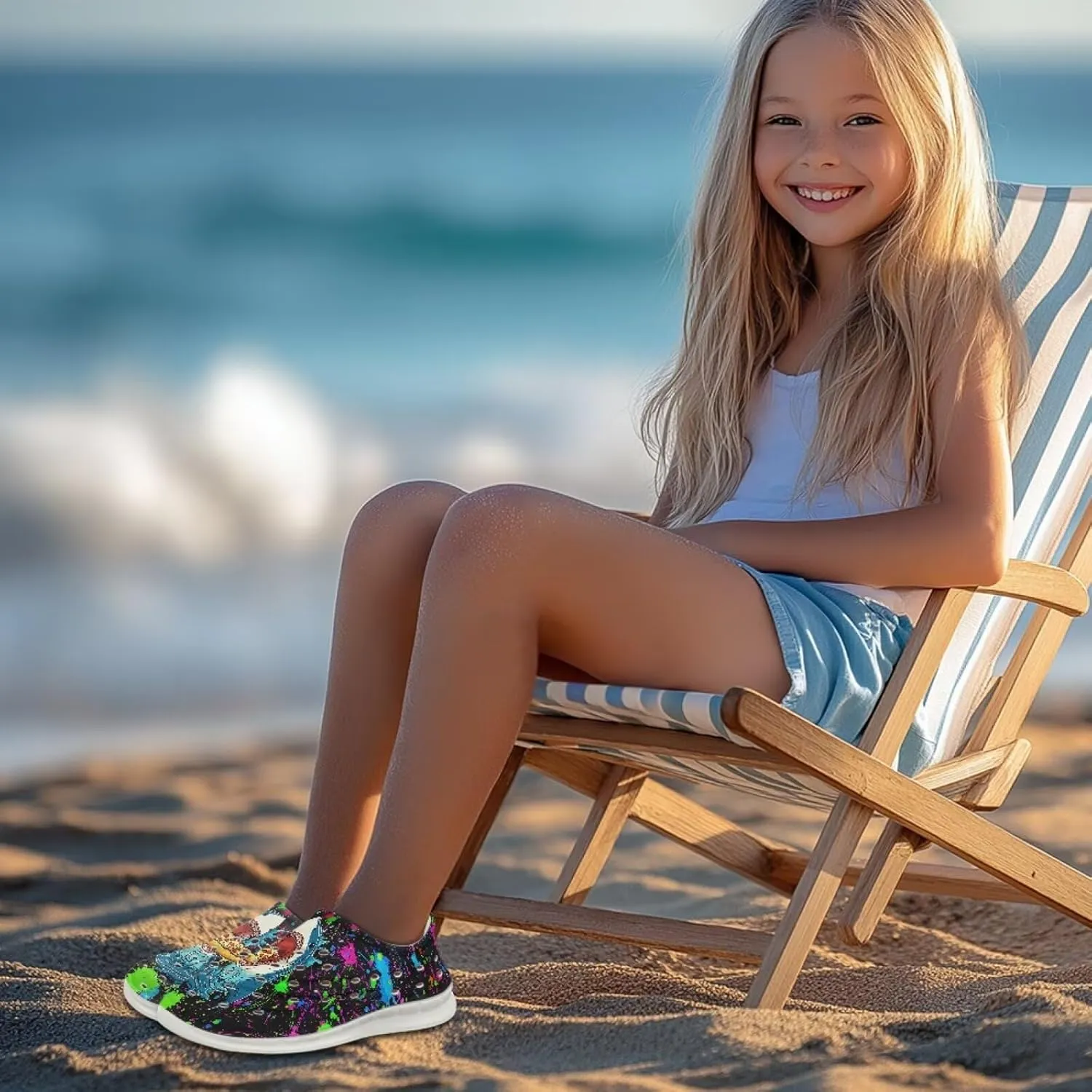 Kids Water Shoes for Boys Girls Cartoon Quick-Dry Water Sandals Slip-On for Swimming, Beach & Garden Play