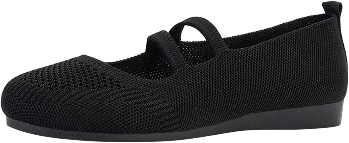 Ladies Fashion Solid Color Breathable Knitting Comfortable Flat Casual Shoes Toddler Casual Loafers Flat Shoes