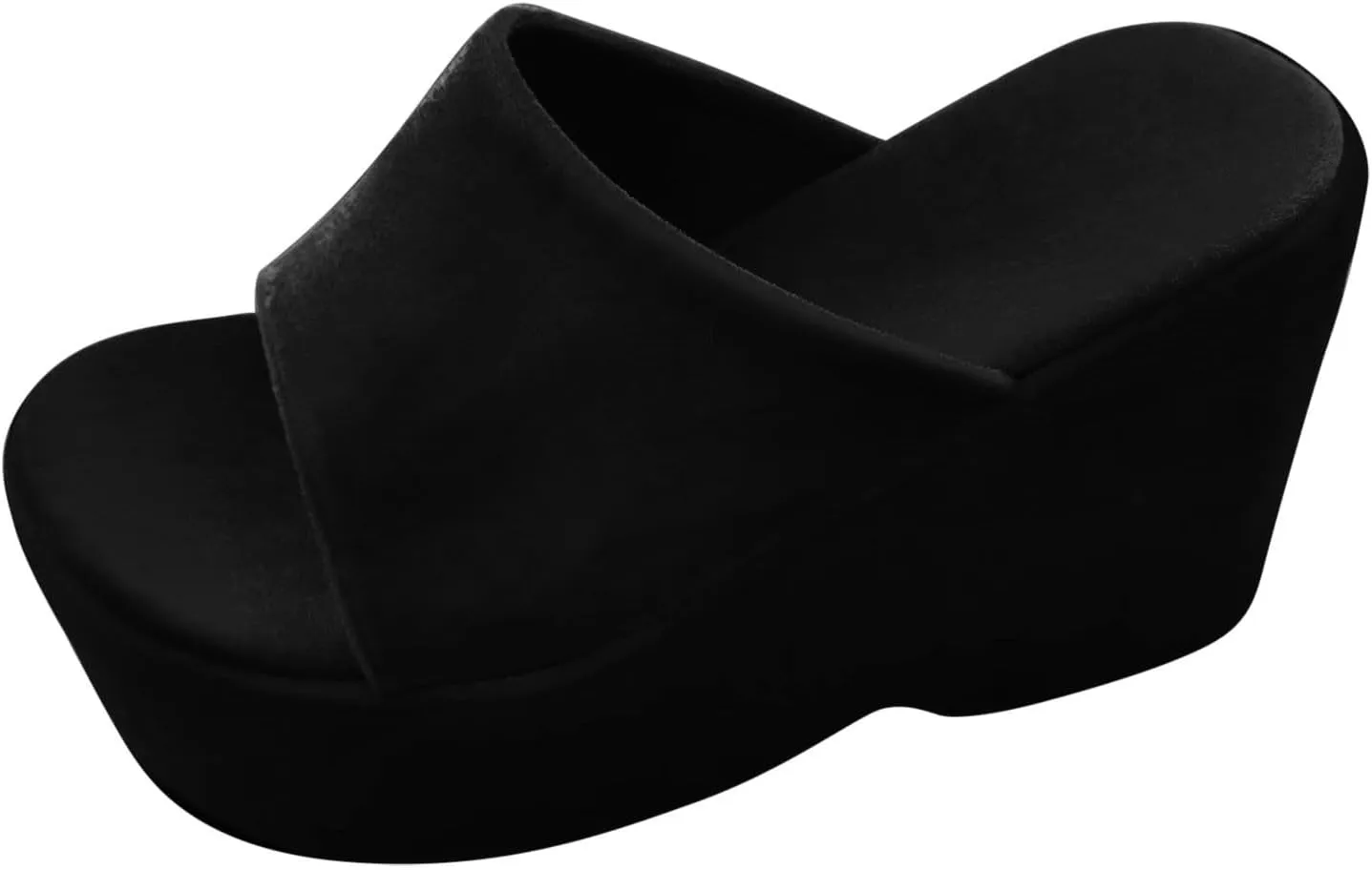 Ladies Fashion Solid Color Leather Open Toe Square Head Flat Casual Slipper Women's Slides Womens Sexy Slippers Size 9