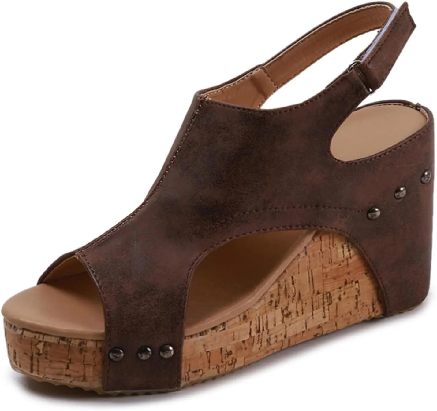 Ladmiple Platform Sandals Women Dressy Comfy Wedge Sandals Low Heel Open Toe Ankle Strap Casual Summer Comfortable Dress Shoe