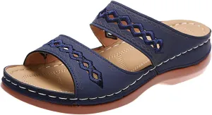 Ladmiple Sandals Women 2023 Trendy Floral Orthopedic Flip Flops with Arch Support Slippers Casual Roman Open Toe Sandal