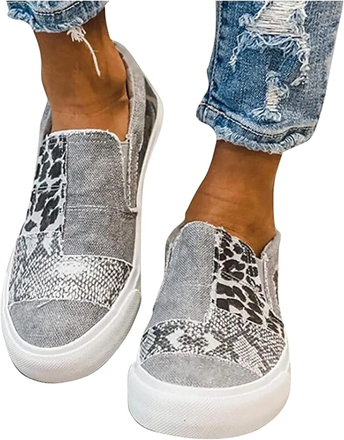 Ladmiple Shoes For Women Sneakers Slip Ons Canvas Shoes Casual Summer Cute Low Cut Fashion Walking Shoes Flats Loafers