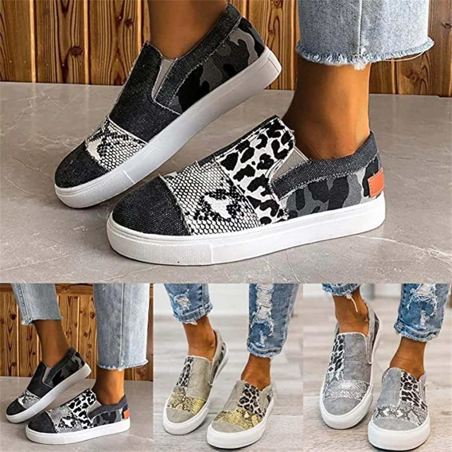 Ladmiple Shoes For Women Sneakers Slip Ons Canvas Shoes Casual Summer Cute Low Cut Fashion Walking Shoes Flats Loafers