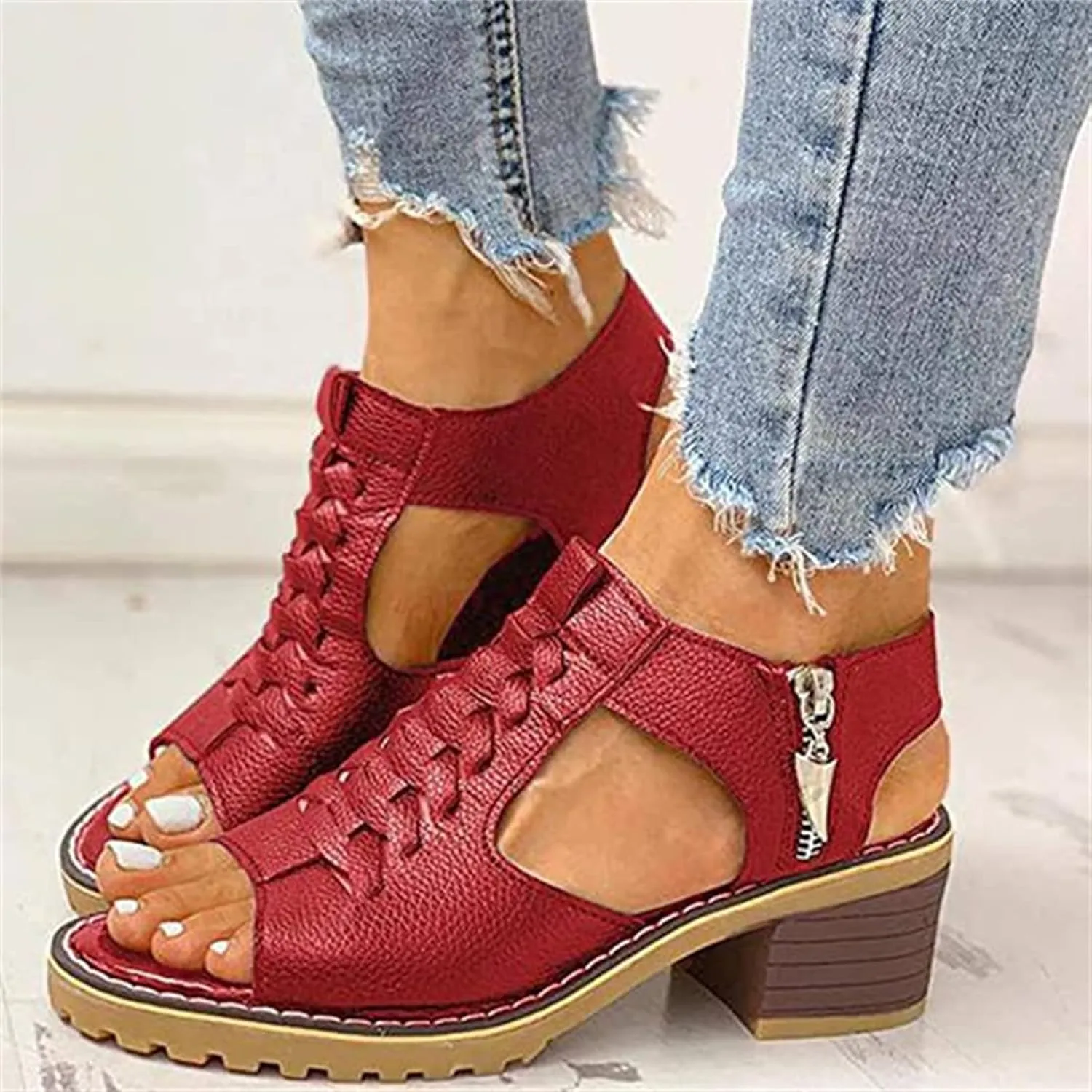 Ladmiple Wedge Sandals For Women Low Heel Dressy Chunky heels Comfy Open Toe Block Heeled Platform Summer Dress Shoes