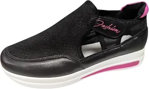 Ladmiple Womens Shoes Dressy Casual Loafers Leather Sneakers Lace Up Fashion Comfortable Slip On Platform Walking Shoes