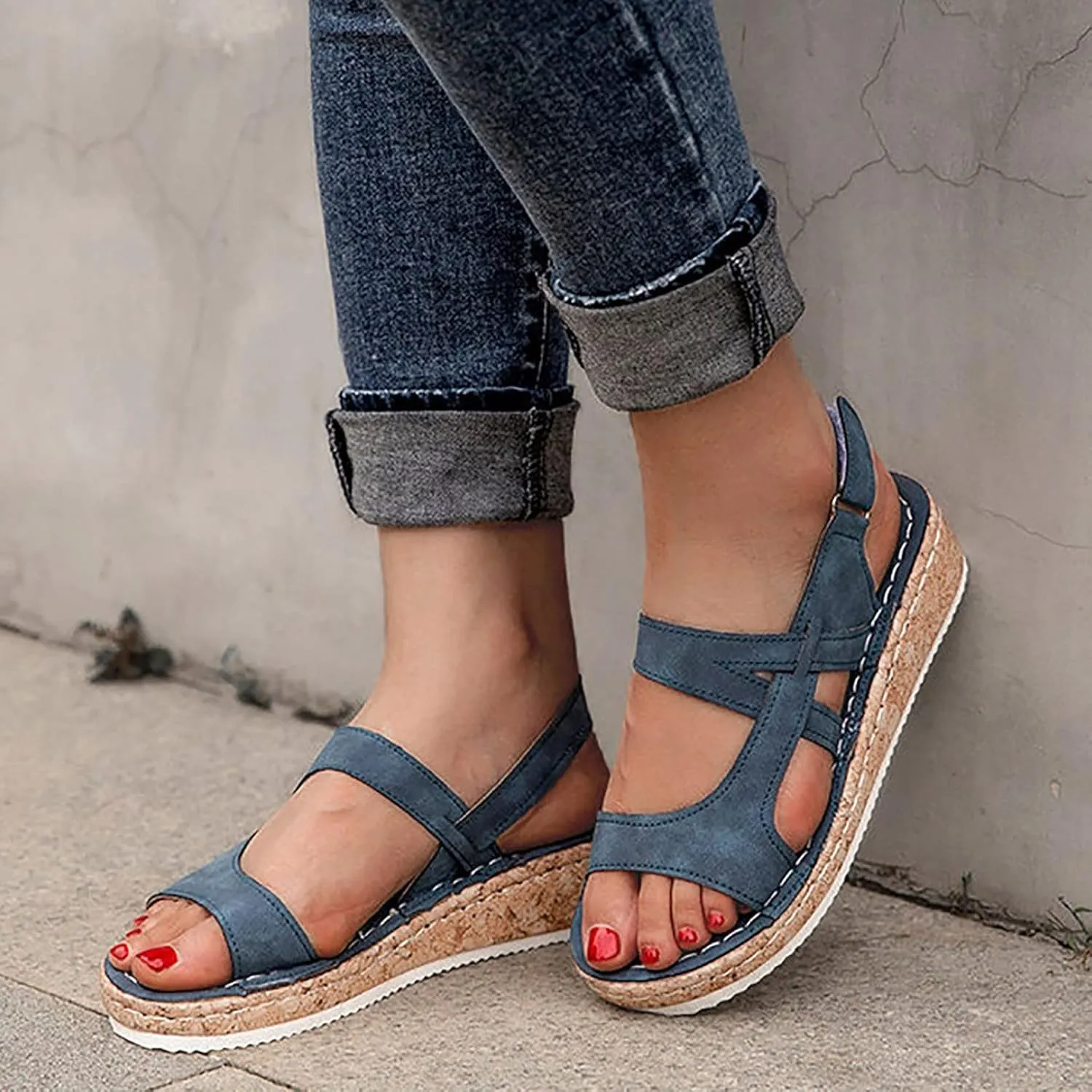 Lady Bandage Wedge Sandals for Women Summer Sandals Open Toe Platform Sandals