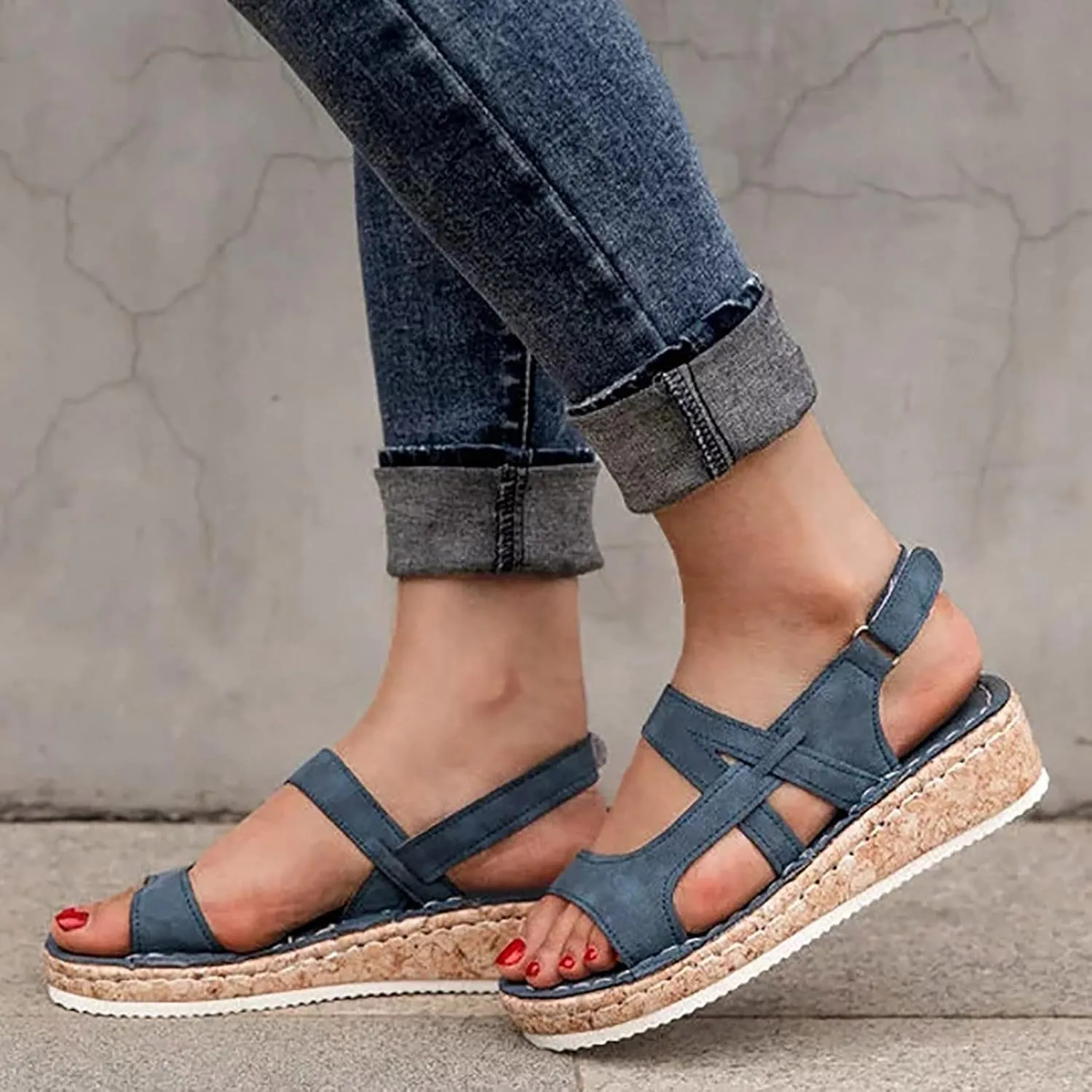 Lady Bandage Wedge Sandals for Women Summer Sandals Open Toe Platform Sandals