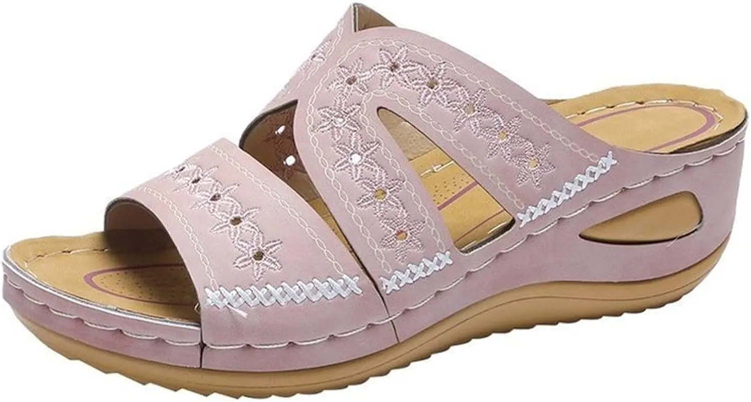 Lausiuoe Orthopedic Sandals For Women Arch Support Casual Dressy Summer Orthotic Slippers Sandals Wide Width Flip Flops
