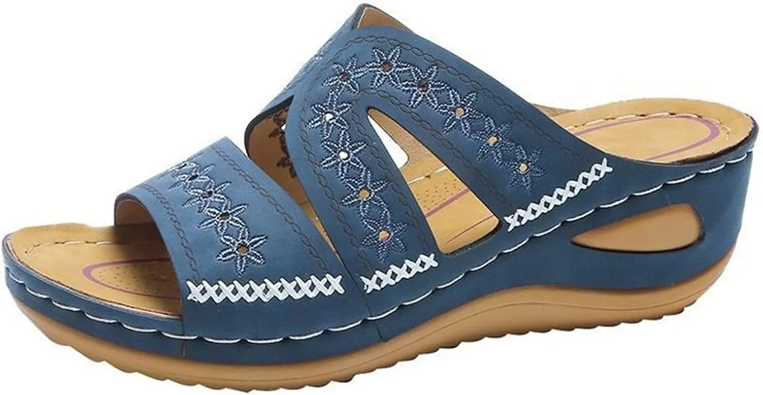 Lausiuoe Orthopedic Sandals For Women Arch Support Casual Dressy Summer Orthotic Slippers Sandals Wide Width Flip Flops