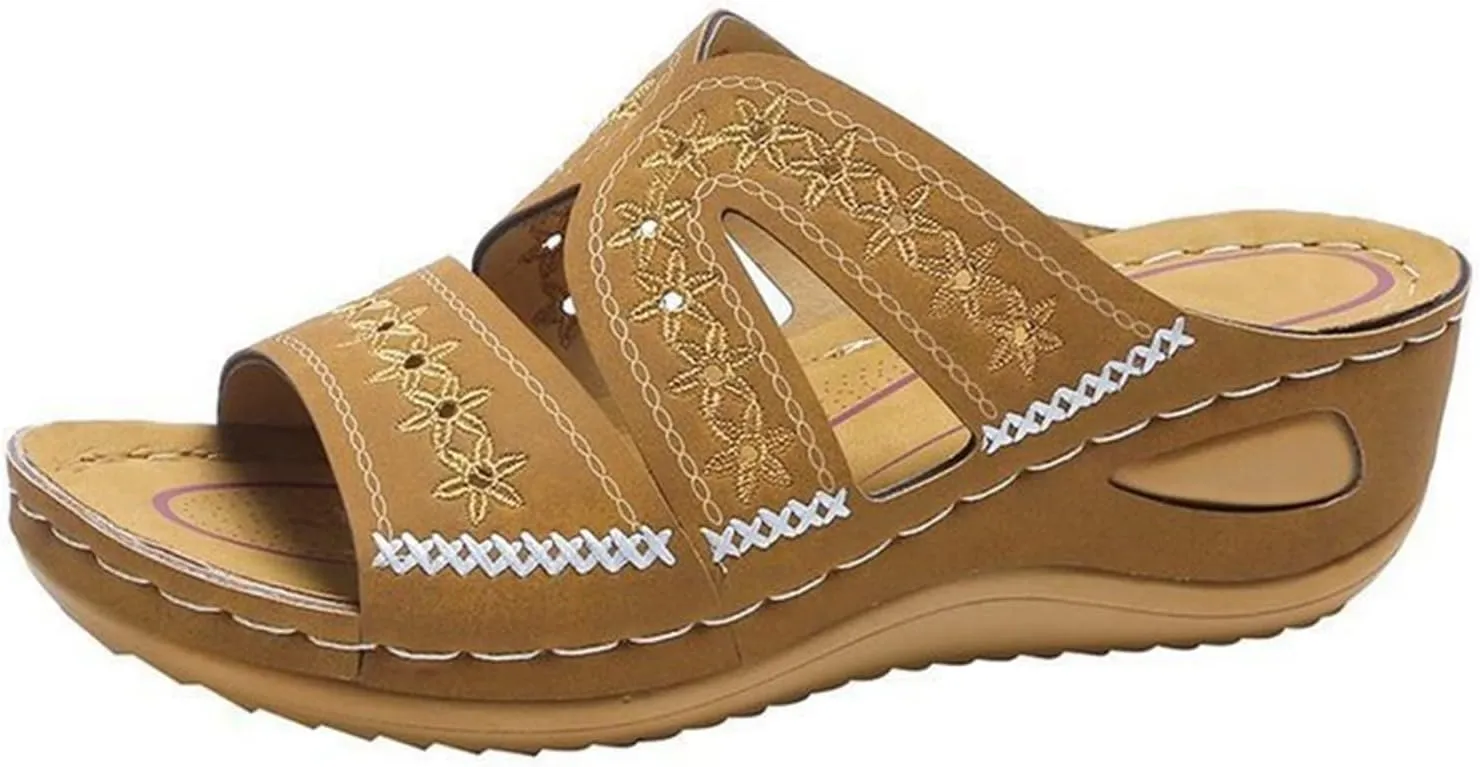 Lausiuoe Orthopedic Sandals For Women Arch Support Casual Dressy Summer Orthotic Slippers Sandals Wide Width Flip Flops