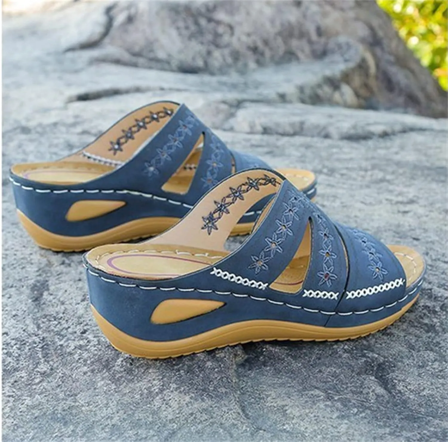 Lausiuoe Orthopedic Sandals For Women Arch Support Casual Dressy Summer Orthotic Slippers Sandals Wide Width Flip Flops