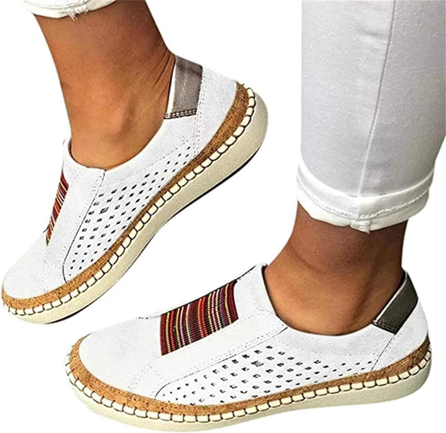 Lausiuoe Shoes For Women Dressy Comfortable Fashion Canvas Shoes Classic Casual Low Top Slip On Sneakers Walking Flat Loafers