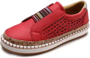 Lausiuoe Shoes For Women Dressy Comfortable Slip on Canvas Shoe Low Top Non Slip Fashion Sneakers Casual Walking Flat Loafers