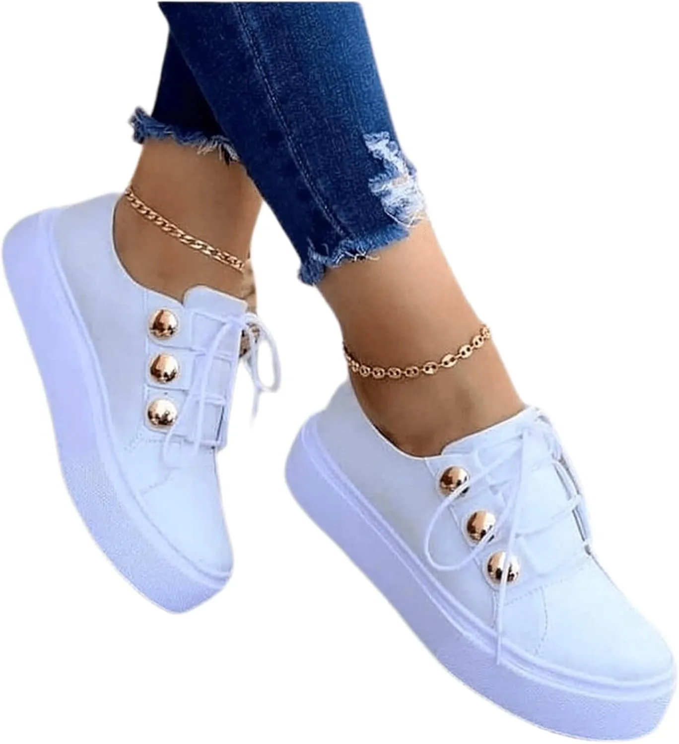 Lausiuoe Shoes For Women Flats Comfortable Dressy Fashion Canvas Sneakers Casual Low Top Comfort Slip On Walking Loafers