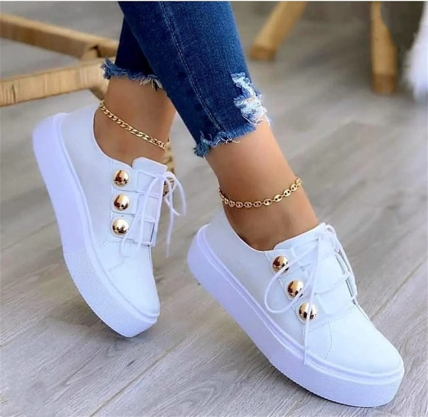 Lausiuoe Shoes For Women Flats Comfortable Dressy Fashion Canvas Sneakers Casual Low Top Comfort Slip On Walking Loafers