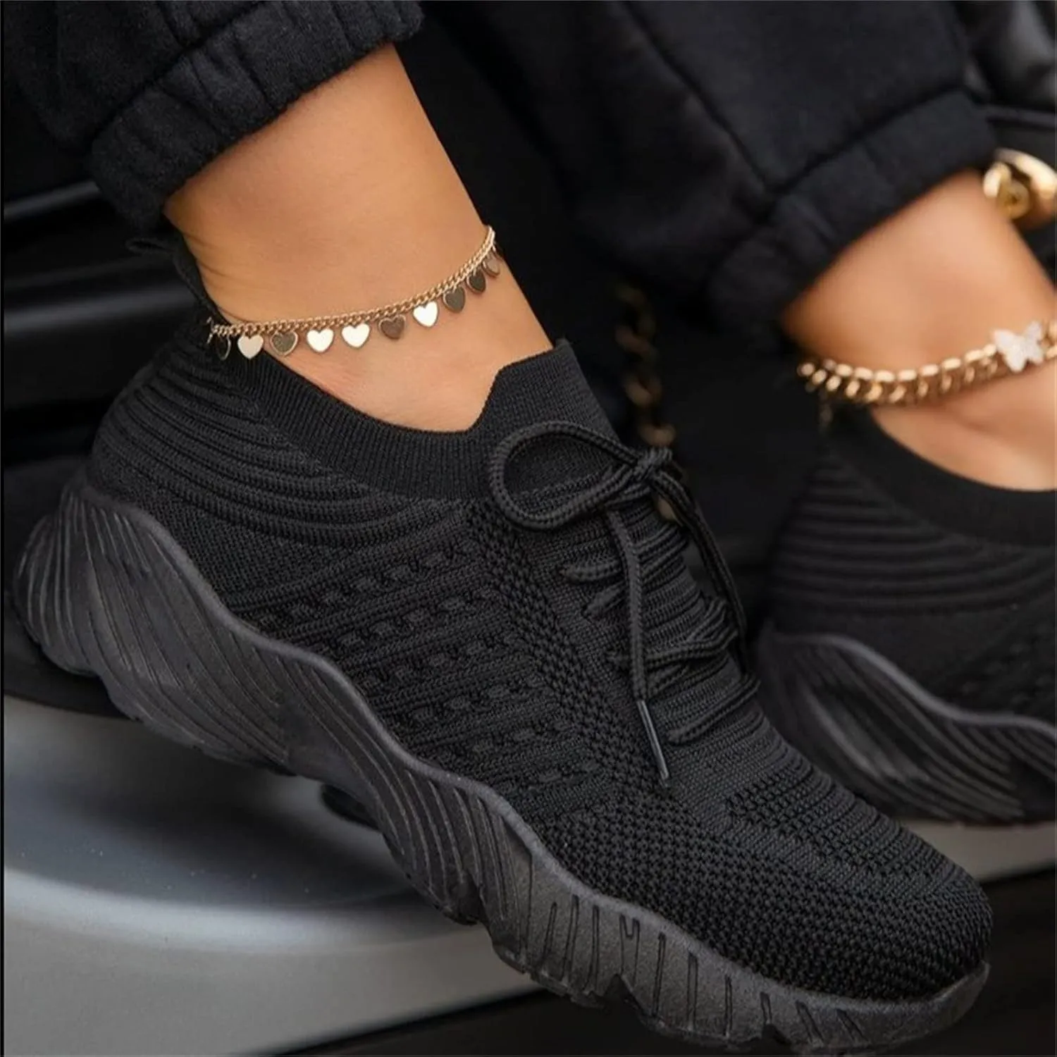 Lausiuoe Sneakers For Women Walking Shoes Comfortable Fashion Lightweight Casual Mesh Slip On Sneakers for Running Gym