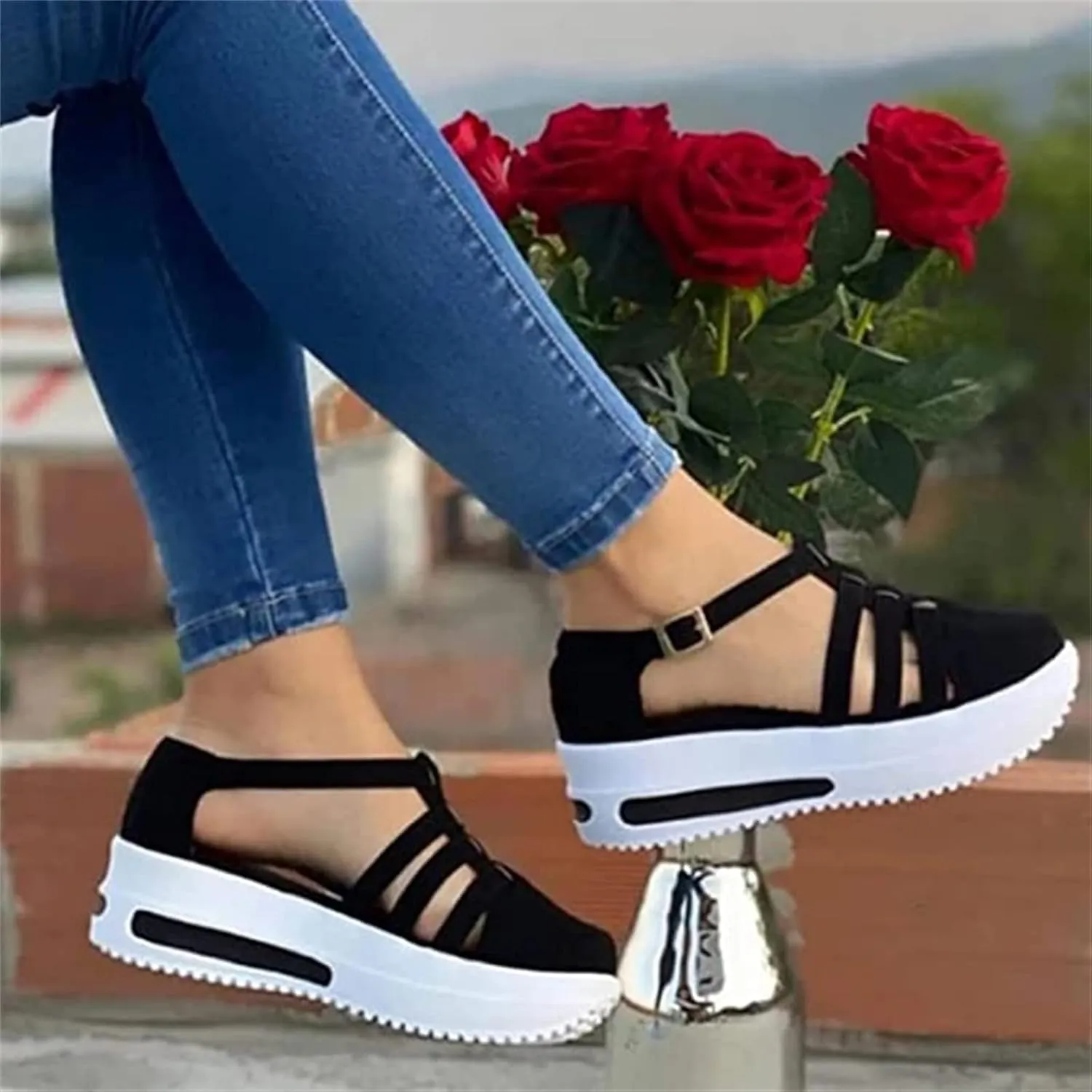 Lausiuoe Sneakers For Women Walking Shoes Wide Width Comfortable Casual Fashion Slip On Low Top Leather Flat Loafers